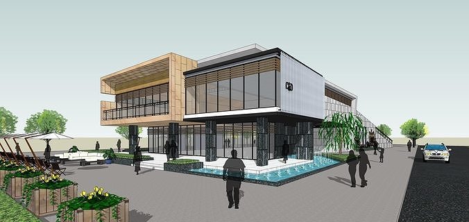 Sketchup Building Z2 3D model 5
