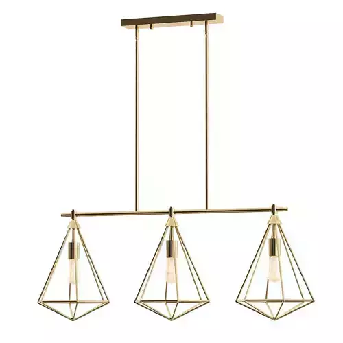 SATIN BRASS PRISM ISLAND CHANDELIER