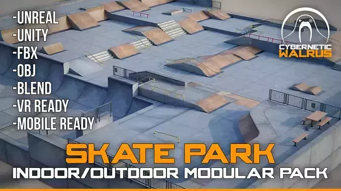 Skate Park - Modular Pack Low-poly 3D model