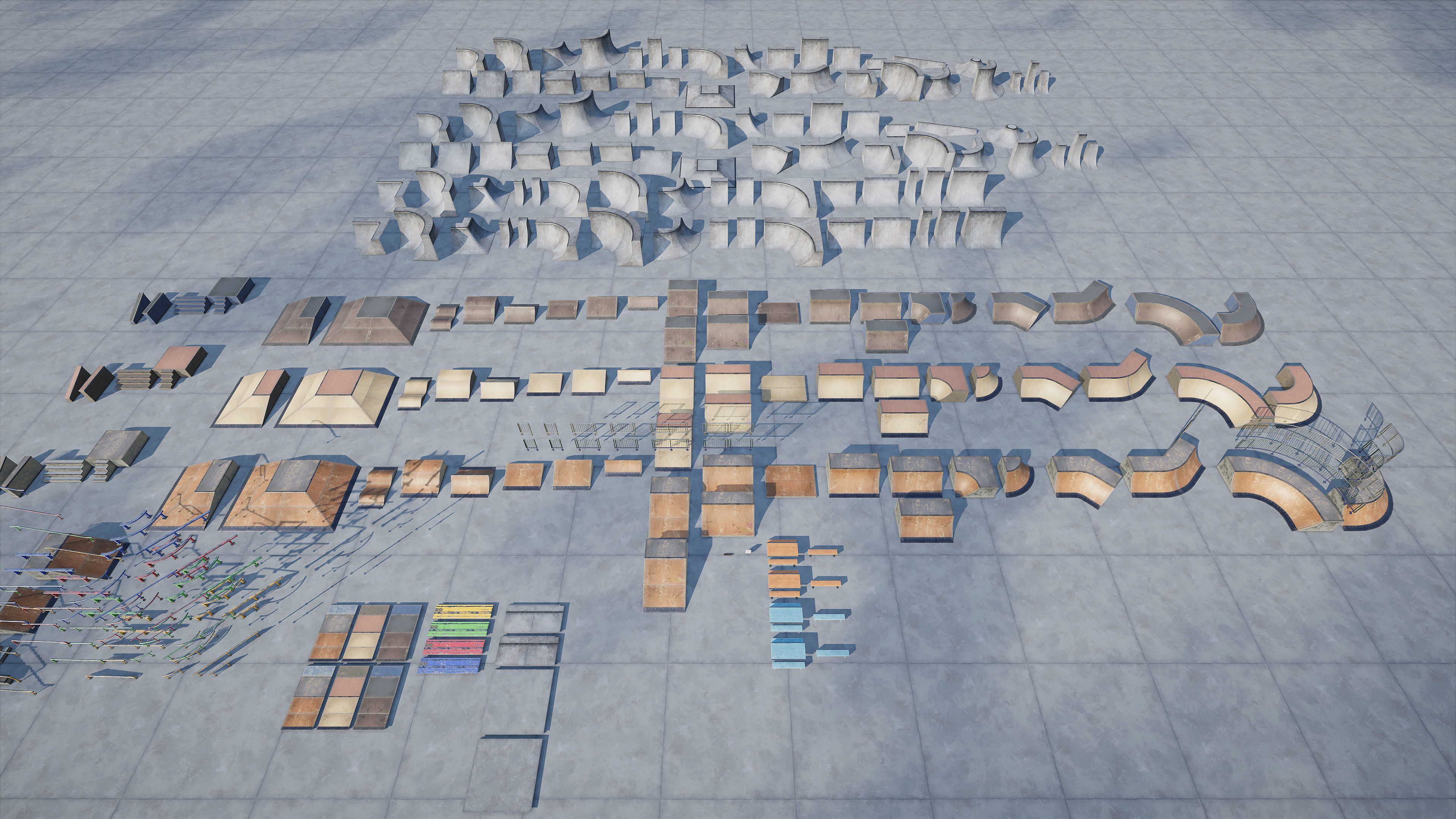 Skate Park - Modular Pack Low-poly 3D model_13