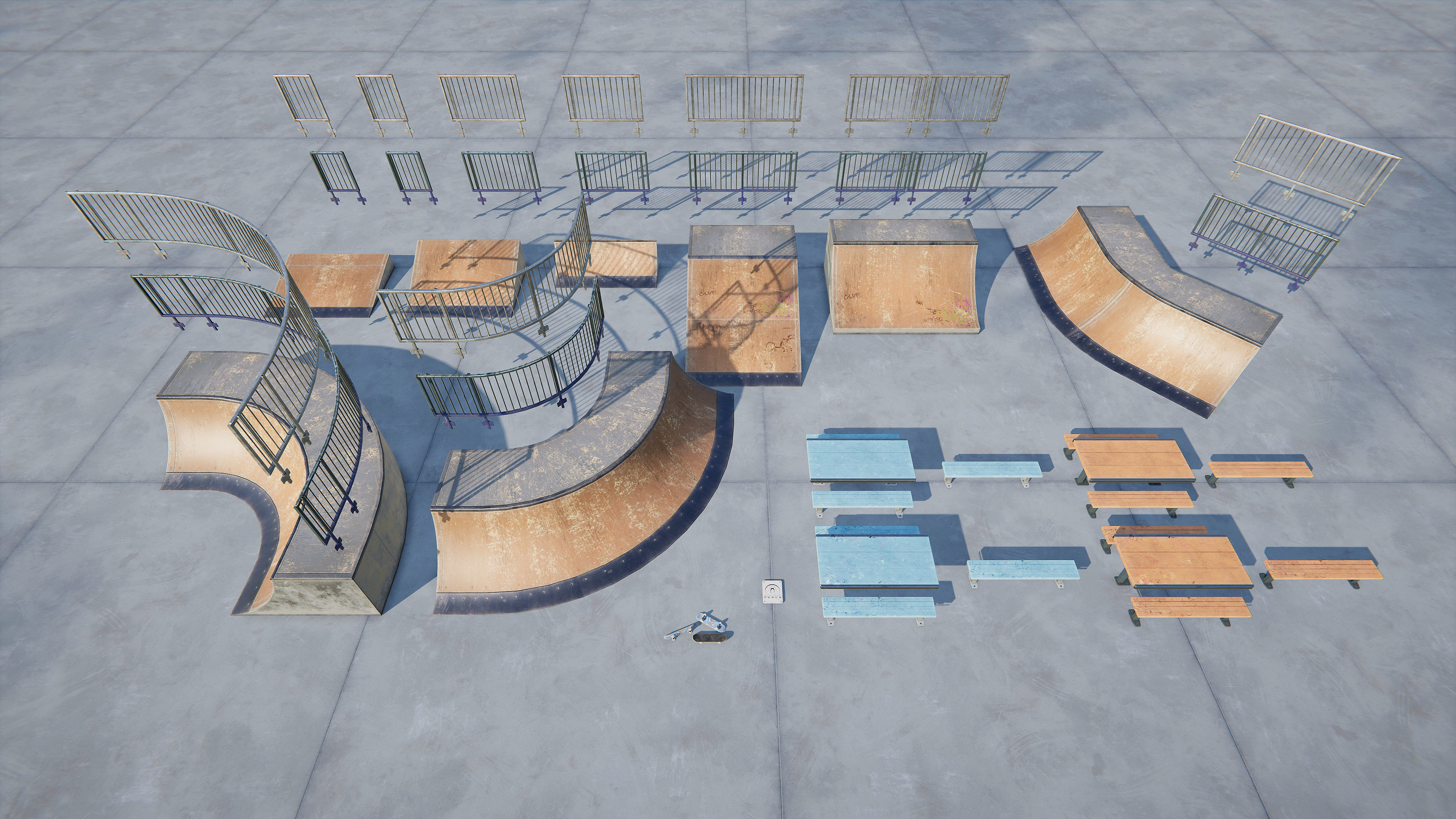 Skate Park - Modular Pack Low-poly 3D model_16