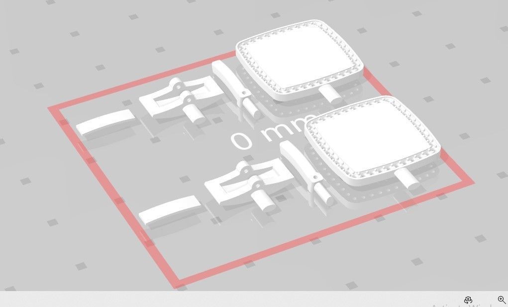 Cufflink cushion pave set diamonds 3D print model_5