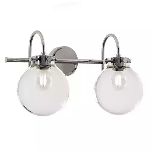 RETRO GLASS GLOBE BATH LIGHT - 2 LIGHT