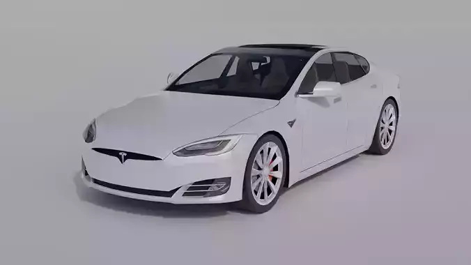 Tesla Model S 2018 Low-poly 3D model