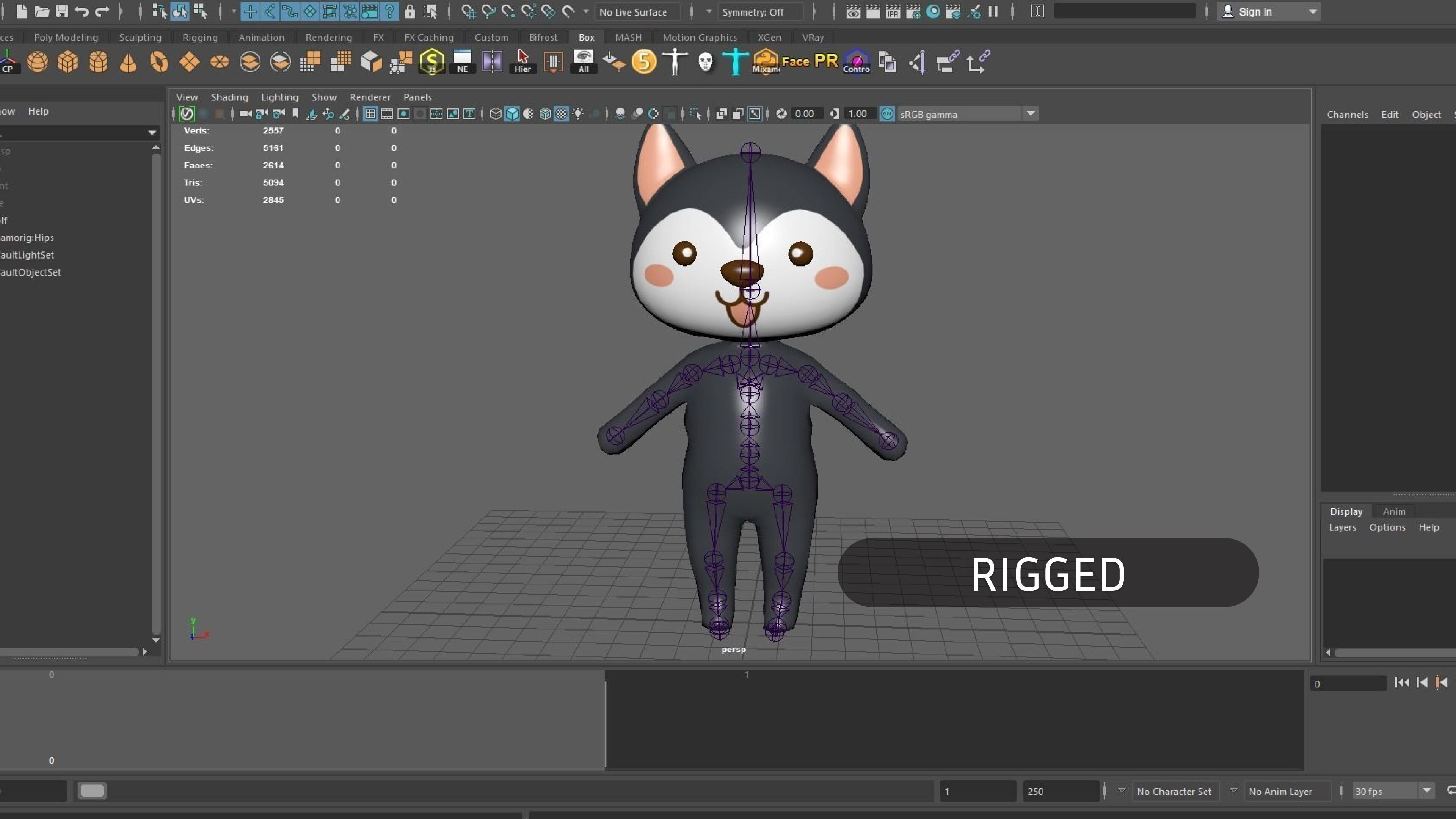 Cartoon Wolf character 3d Low-poly 3D model_8