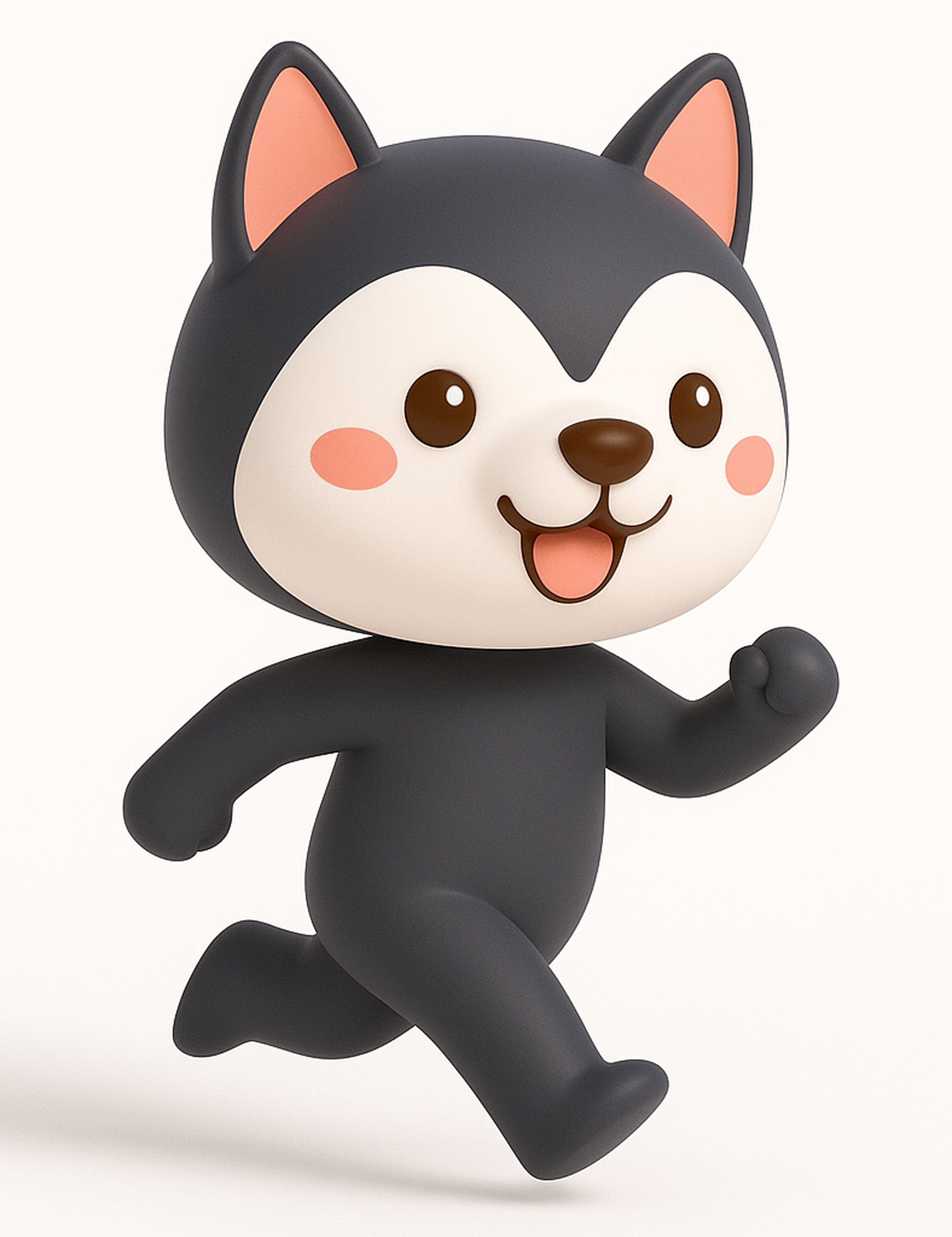 Cartoon Wolf character 3d Low-poly 3D model_3
