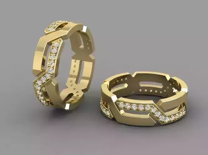  Braided style band ring with diamonds  