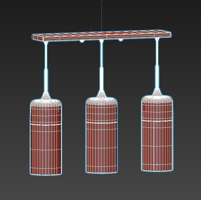 NORD-COLOR-TRIO three colorful pendant lights hanging from ce... 3D model_2