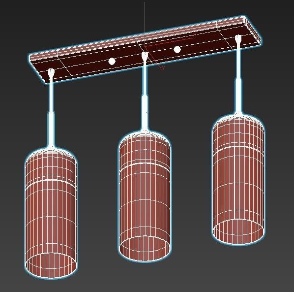 NORD-COLOR-TRIO three colorful pendant lights hanging from ce... 3D model_3