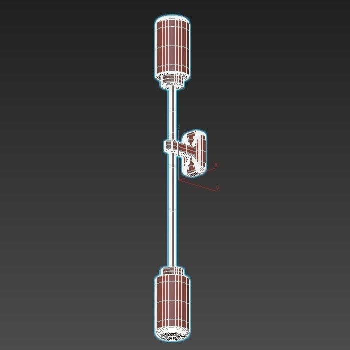 hanston two light wall sconce in brass 3D model_3