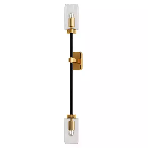 hanston two light wall sconce in brass