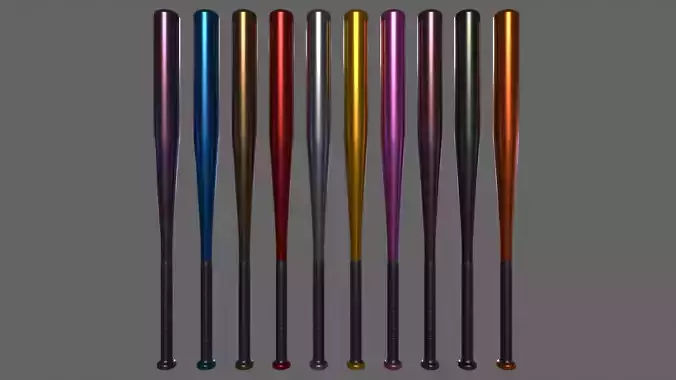 PBR Baseball Bat Low-poly 3D model