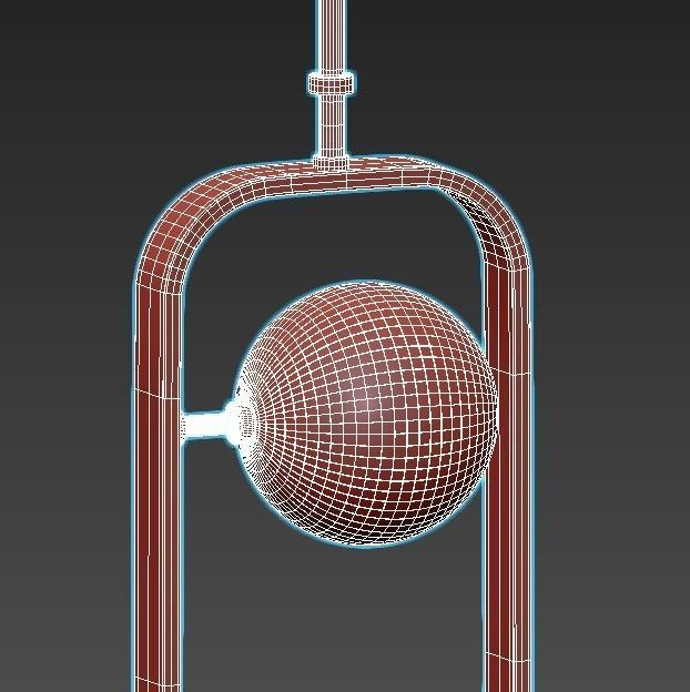 parker three brass pendant lights hanging 3D model_4