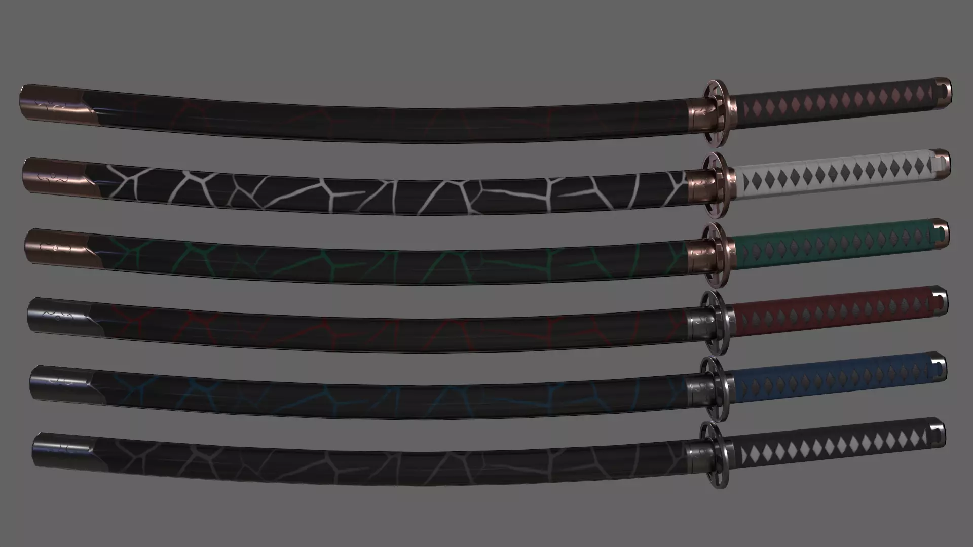 PBR Katana Japanese Sword V1 Low-poly 3D model