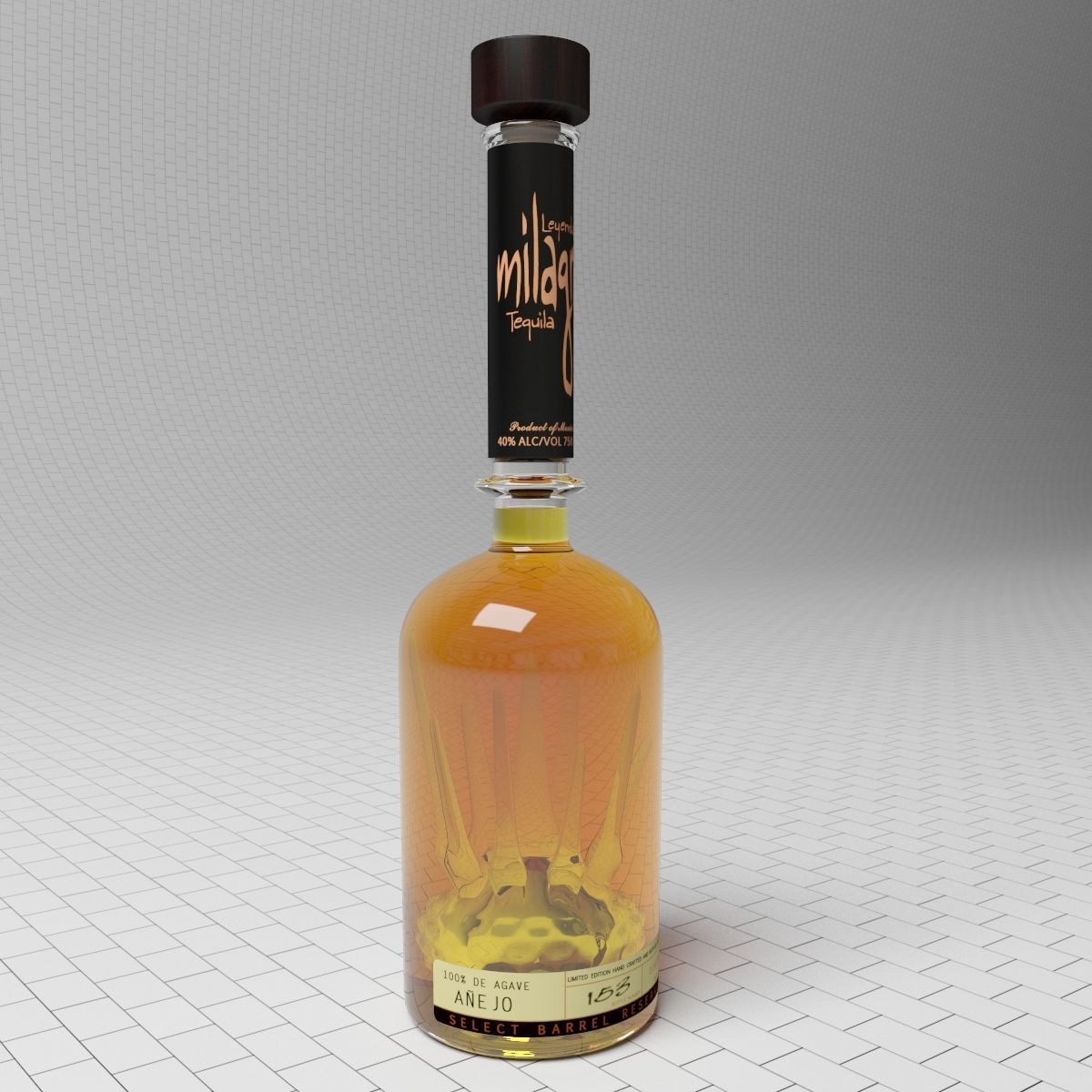Tequila Milagro Anejo 3D model_1