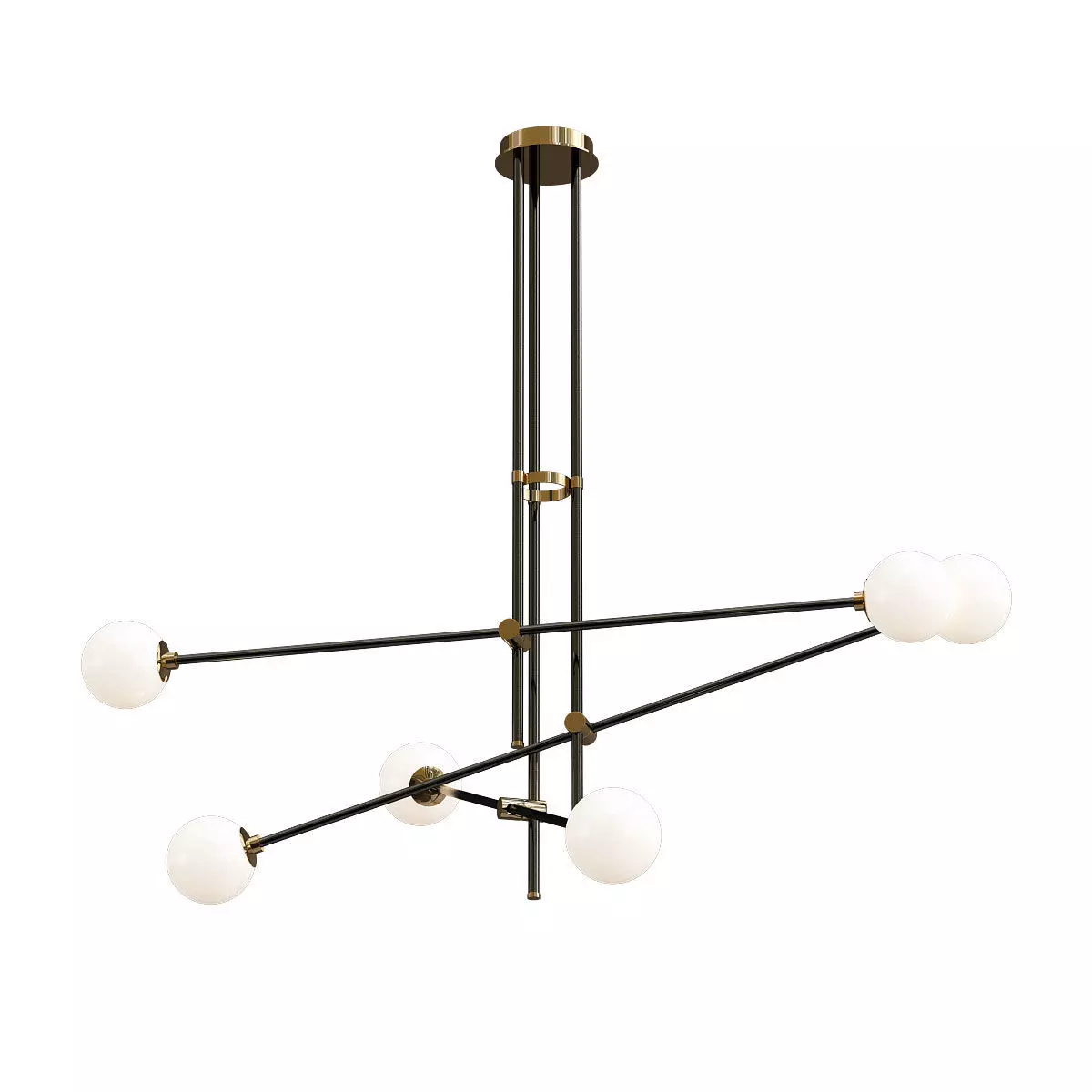 kovaks modern chandelier with brass and balls 3D model_0