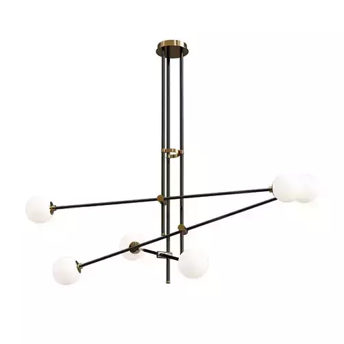 kovaks modern chandelier with brass and balls