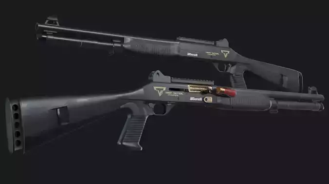 TTI Benelli M4 Super 90 from John Wick Chapter 2 - Game Asset Free low-poly 3D model