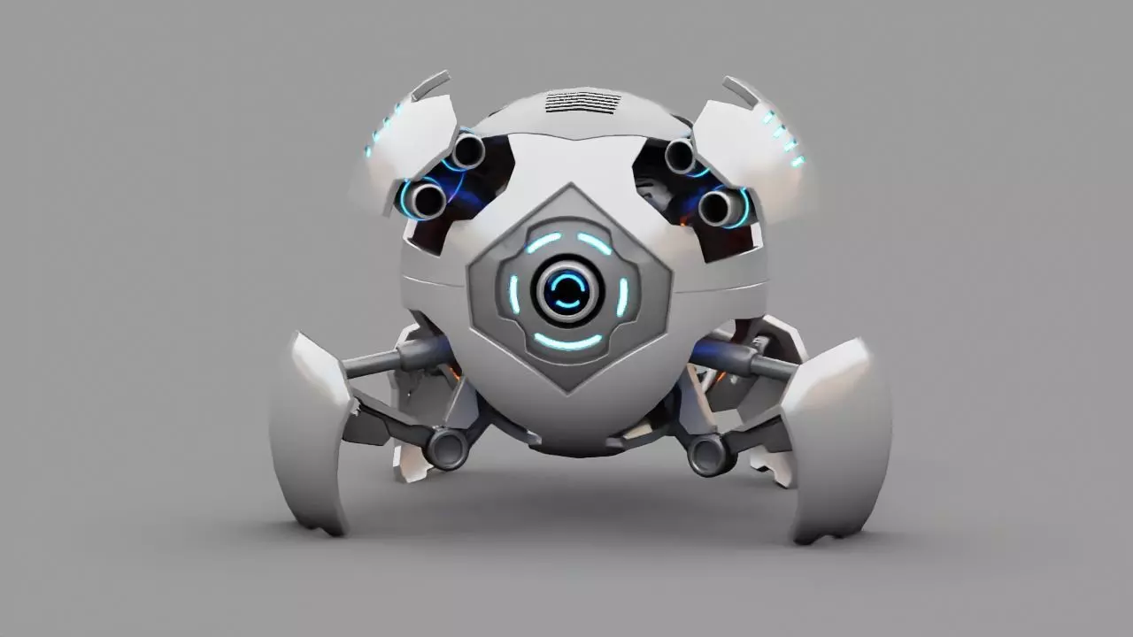 Ball Bot rigged character 3D model_0