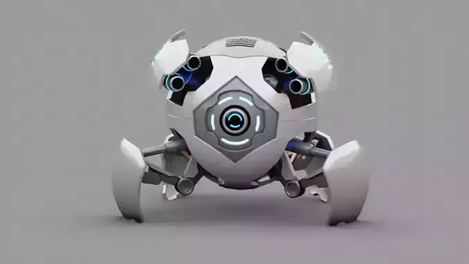 Ball Bot rigged character 3D model Ball Bot rigged character 3D model