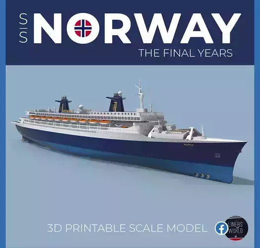 SS NORWAY cruise ship - final years version - full and waterline