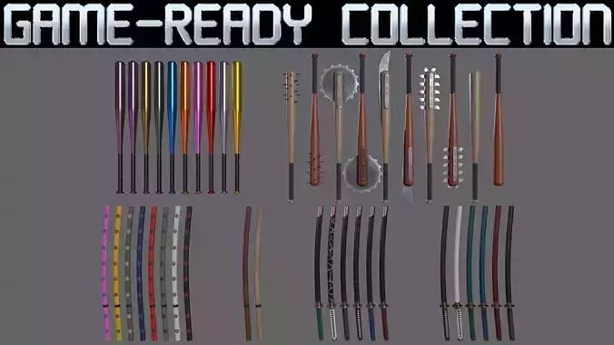 PBR Weapon V1 3D Model Collection