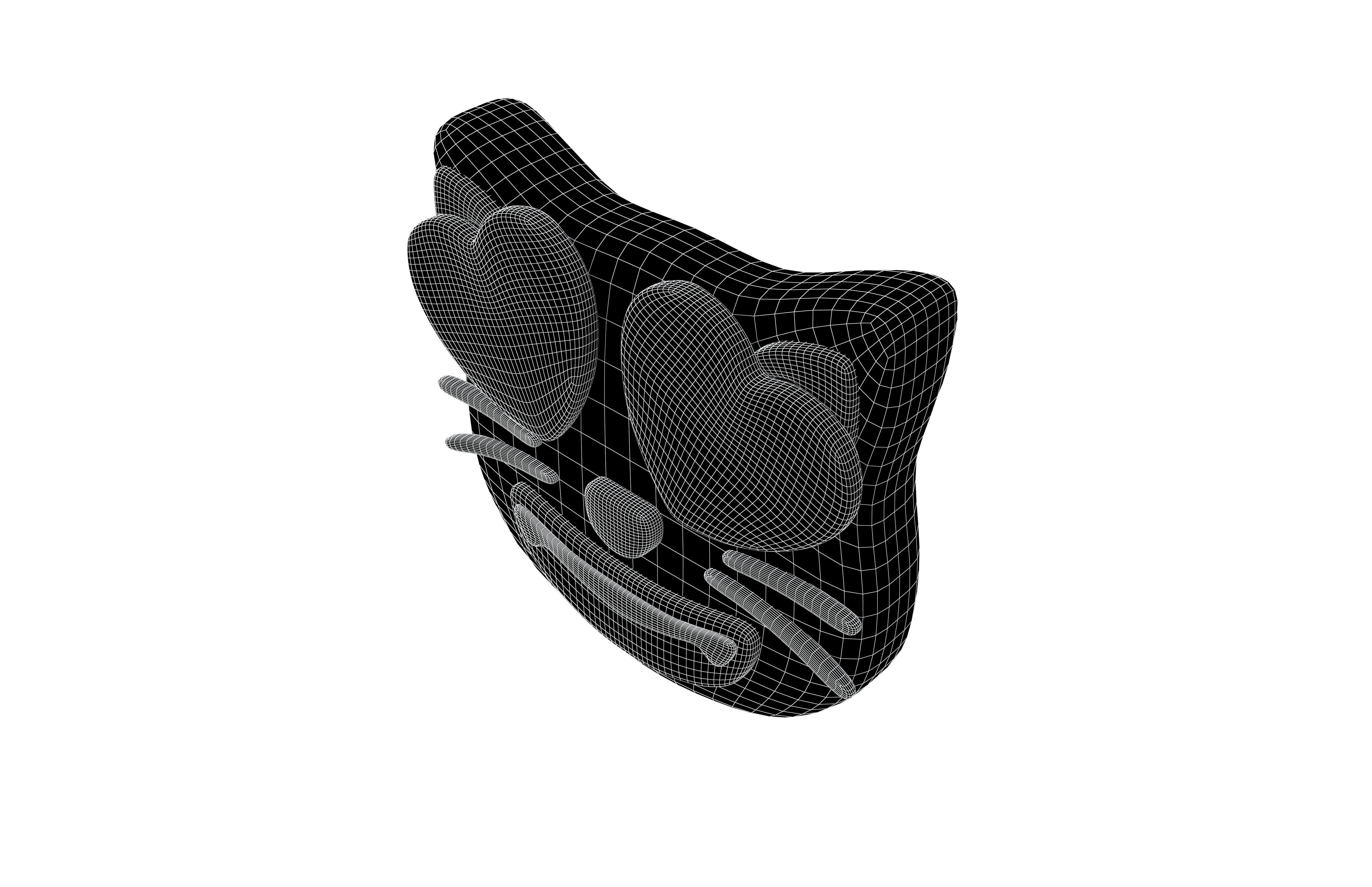 Twitter Smiling Cat with Heart-Eyes V1 005 Low-poly 3D model_7