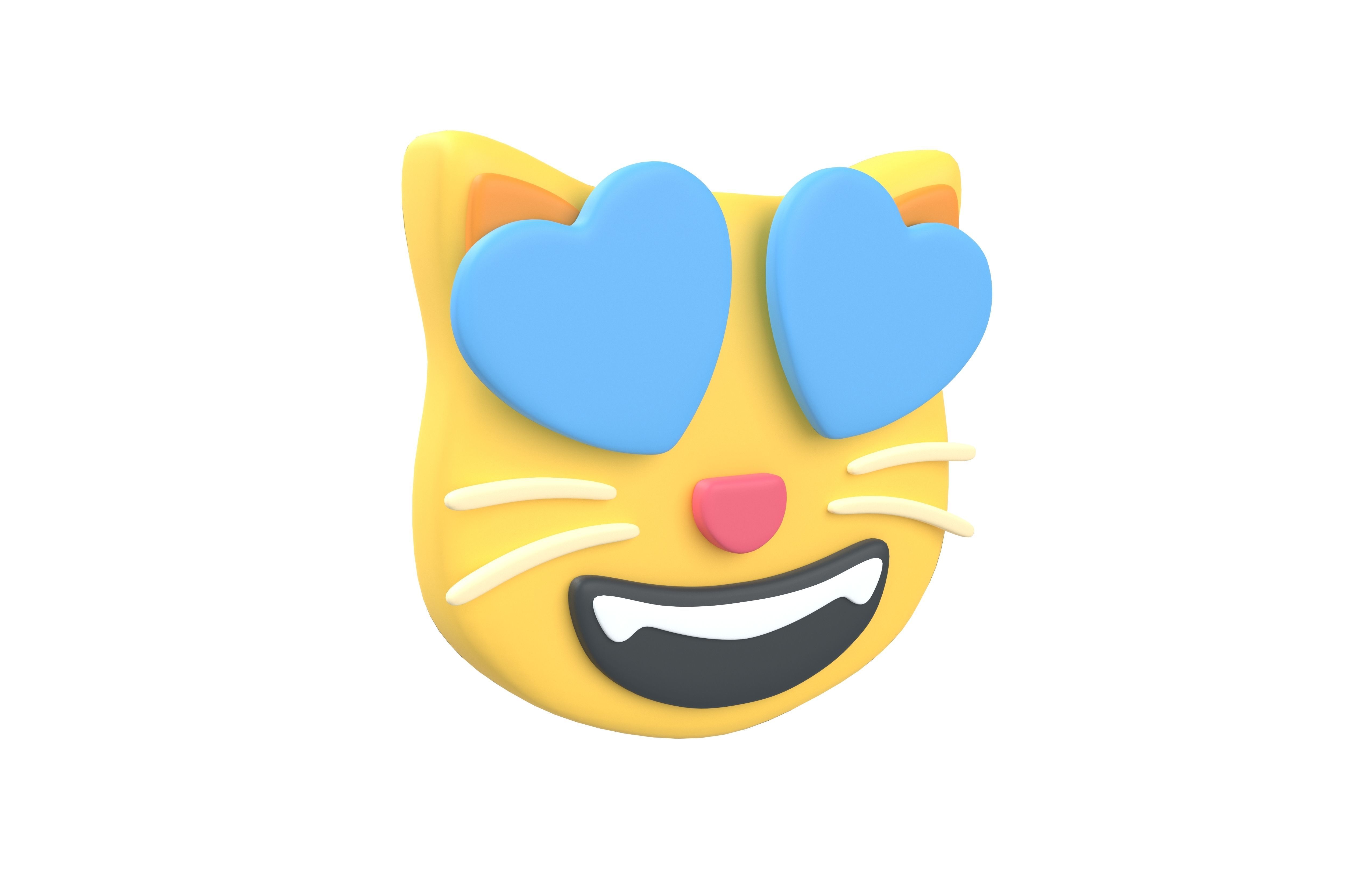 Twitter Smiling Cat with Heart-Eyes V1 005 Low-poly 3D model_1