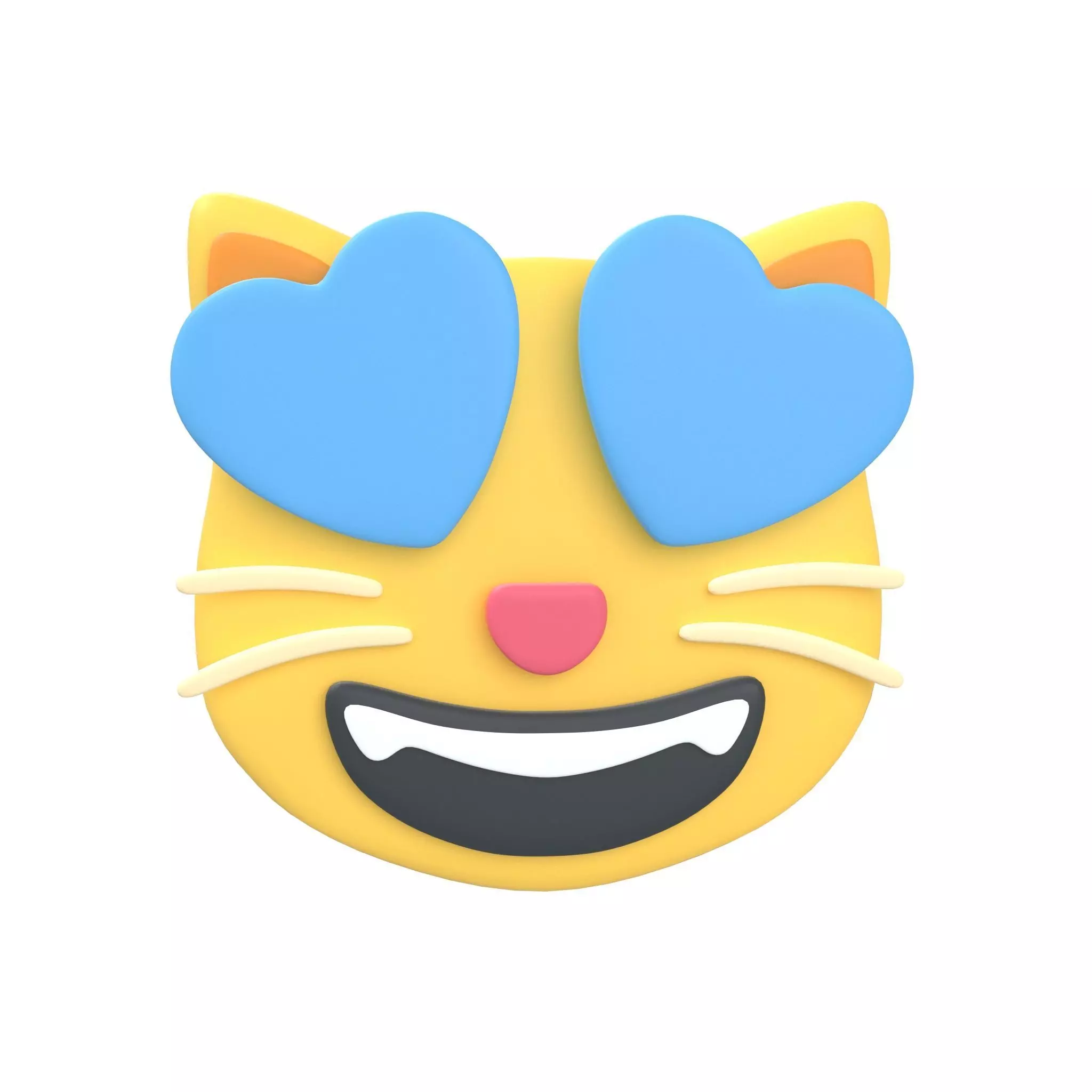 Twitter Smiling Cat with Heart-Eyes V1 005 Low-poly 3D model_0