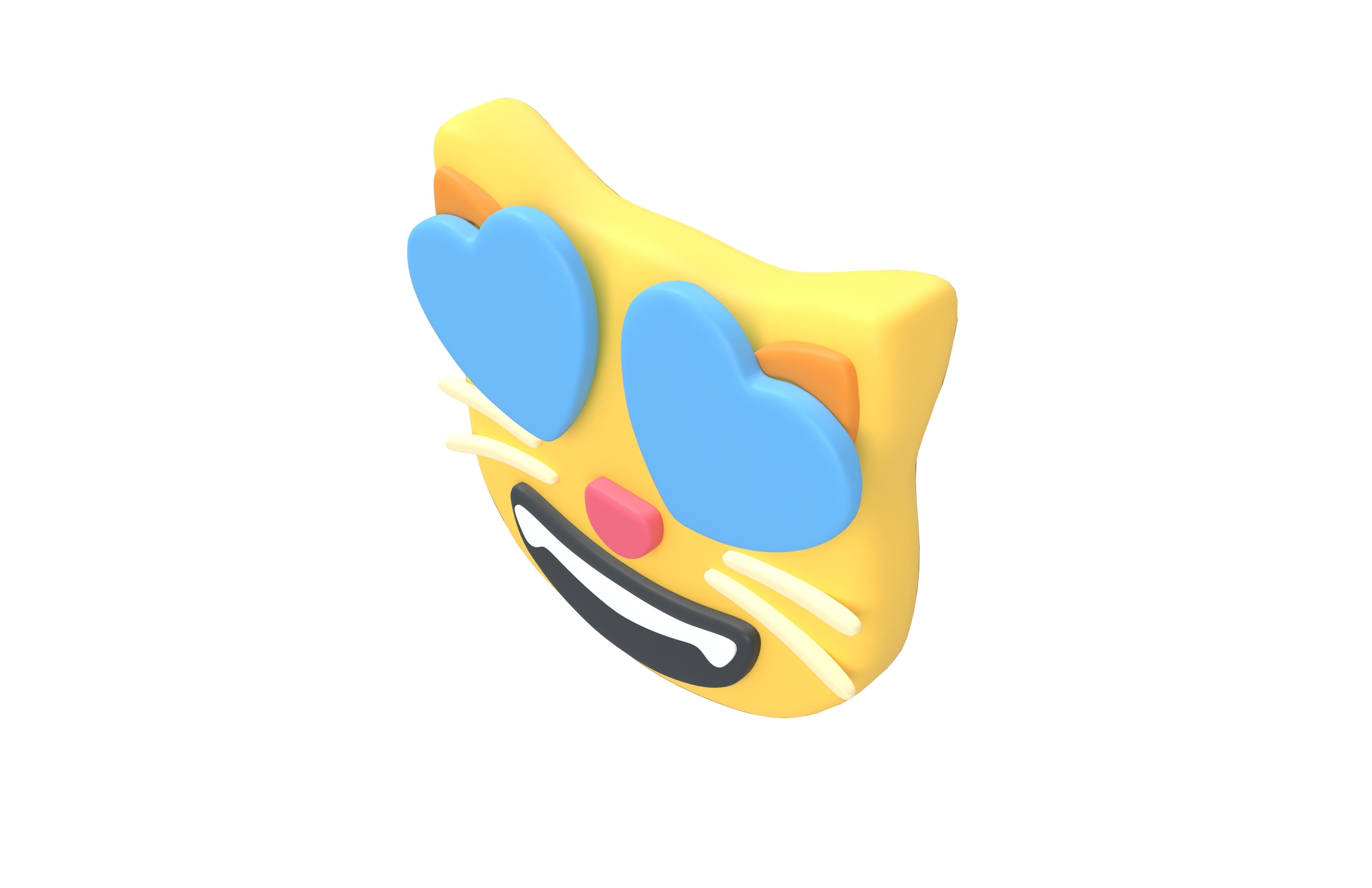 Twitter Smiling Cat with Heart-Eyes V1 005 Low-poly 3D model_2