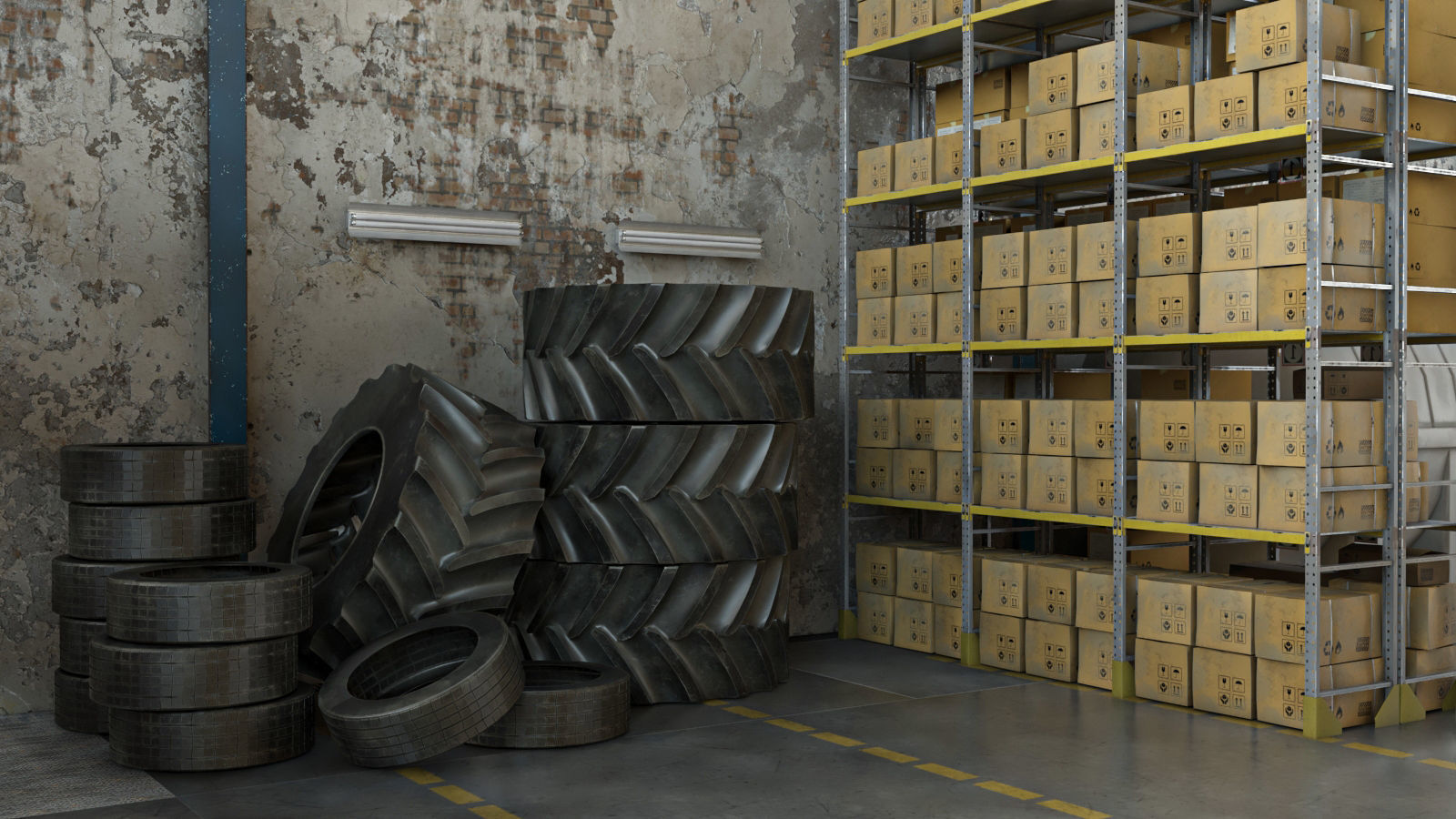 Warehouse Lowpoly Bundle VOL 2 Low-poly 3D model_8