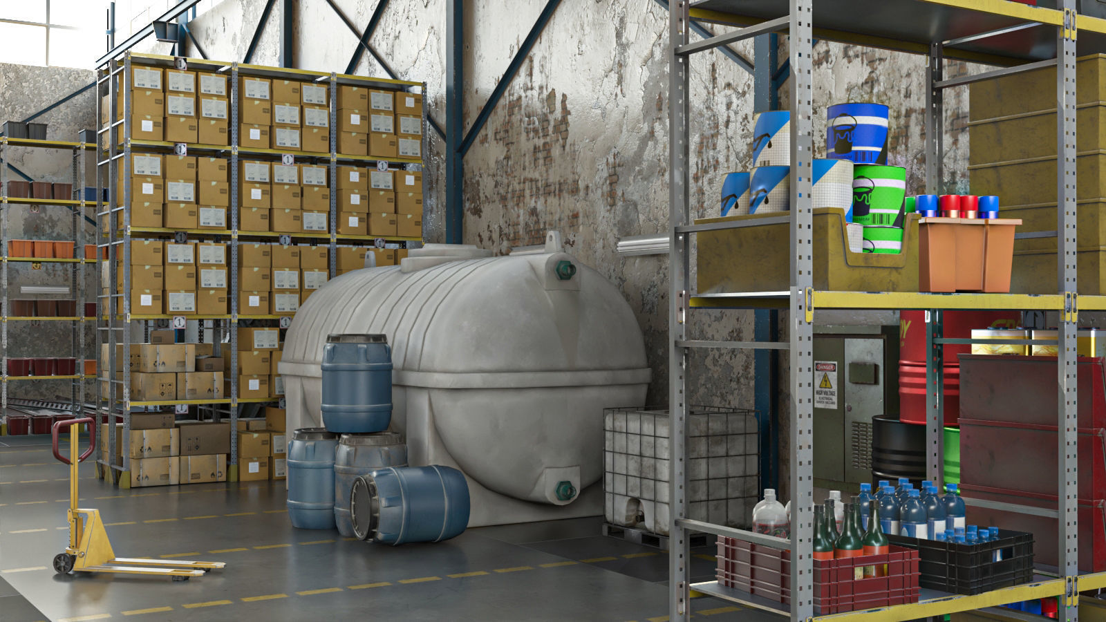 Warehouse Lowpoly Bundle VOL 2 Low-poly 3D model_6