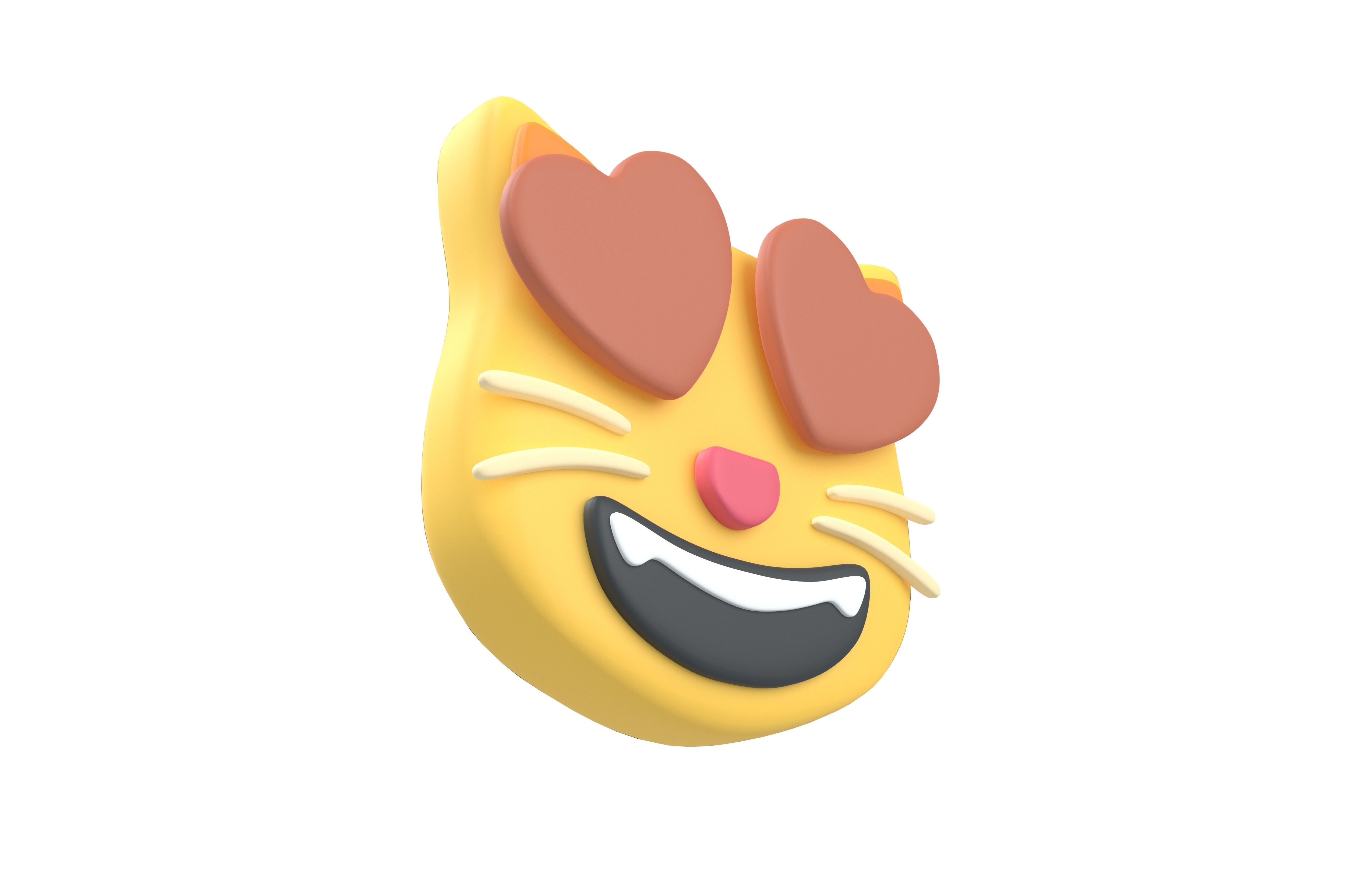 Twitter Smiling Cat with Heart-Eyes V1 007 Low-poly 3D model_3