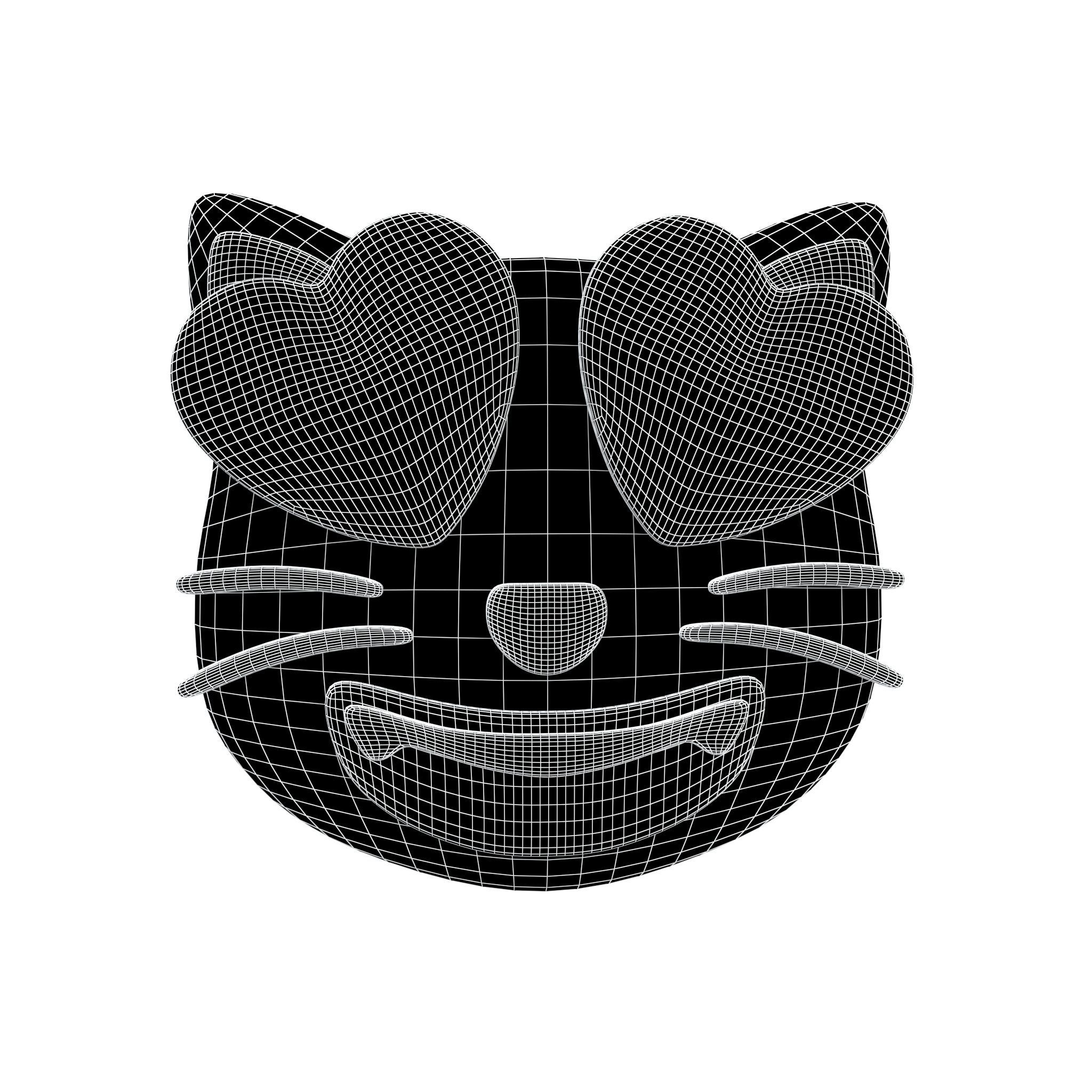 Twitter Smiling Cat with Heart-Eyes V1 007 Low-poly 3D model_4