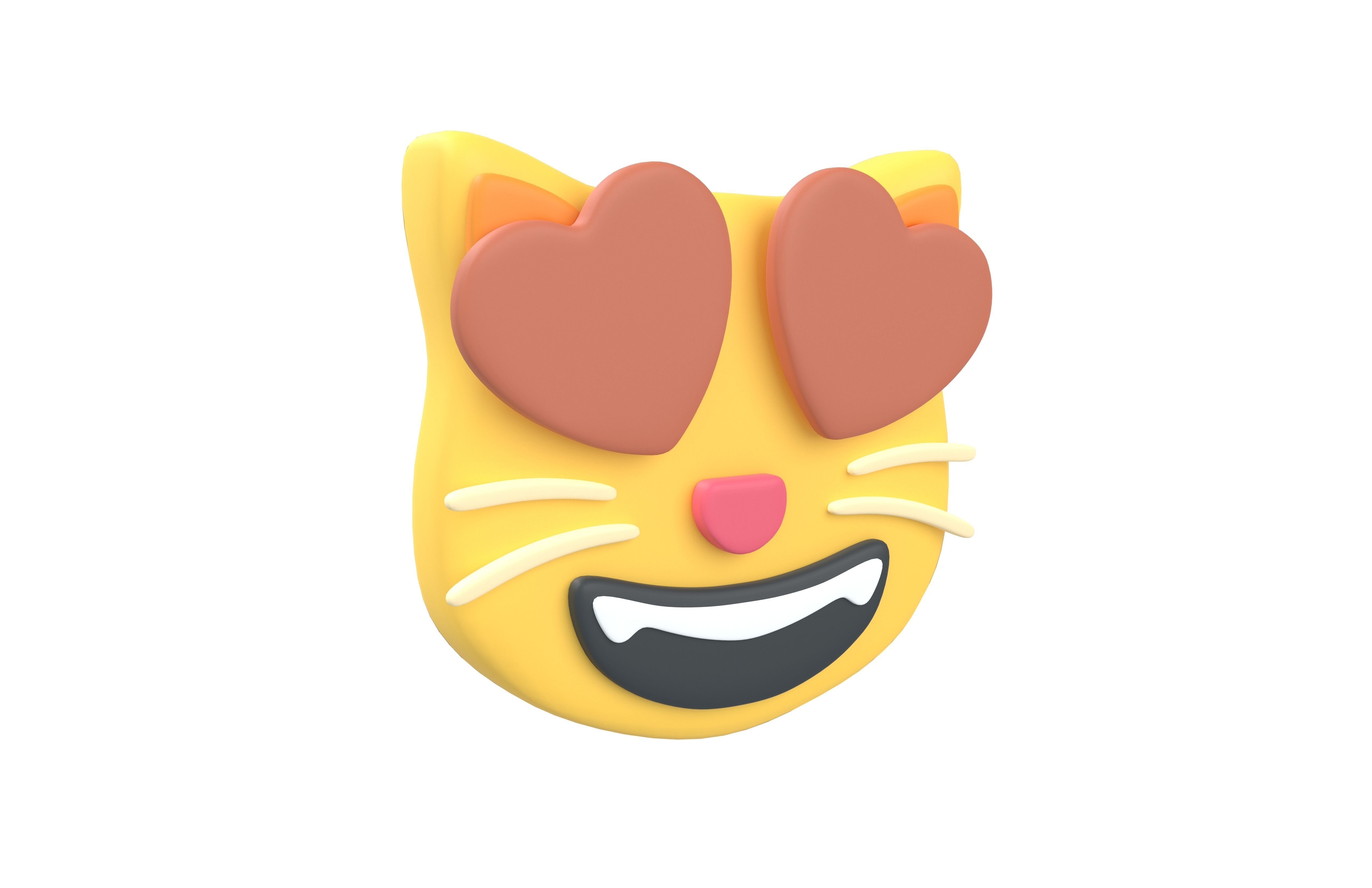 Twitter Smiling Cat with Heart-Eyes V1 007 Low-poly 3D model_1
