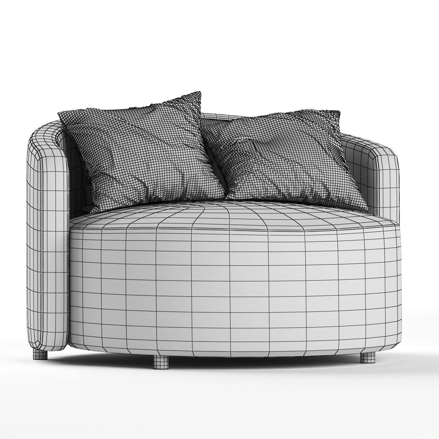 Cosybed loveseat sofa 3D model_2