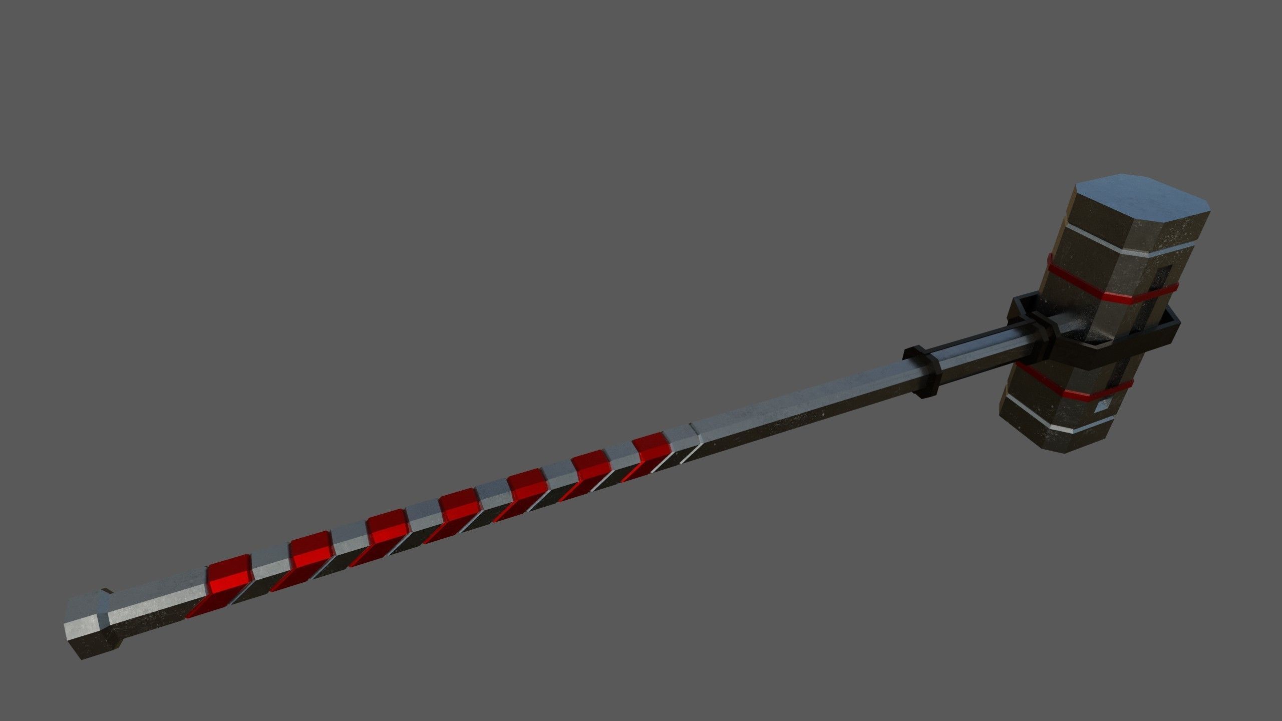 Hammer metal Low-poly 3D model_1