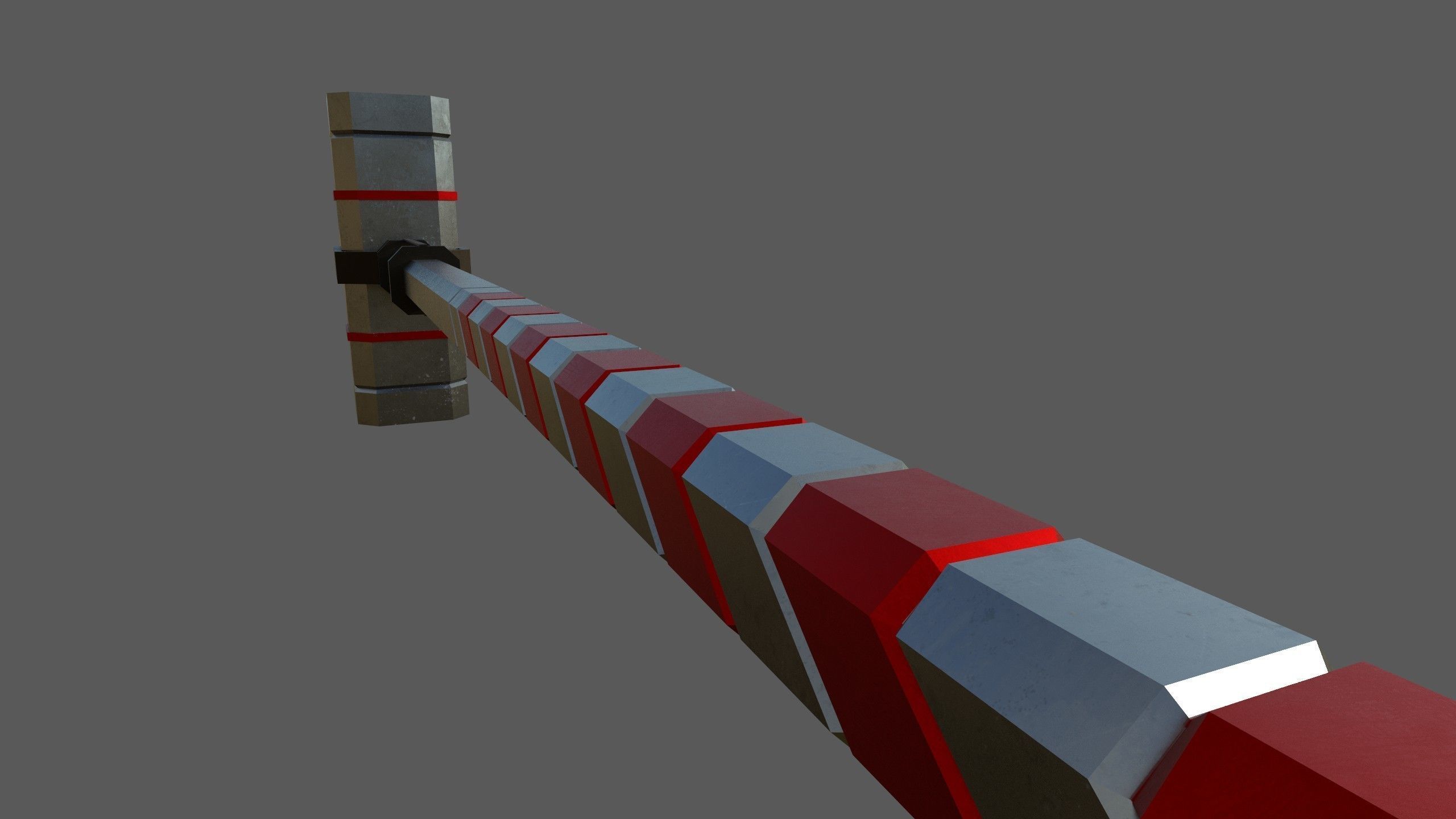 Hammer metal Low-poly 3D model_8