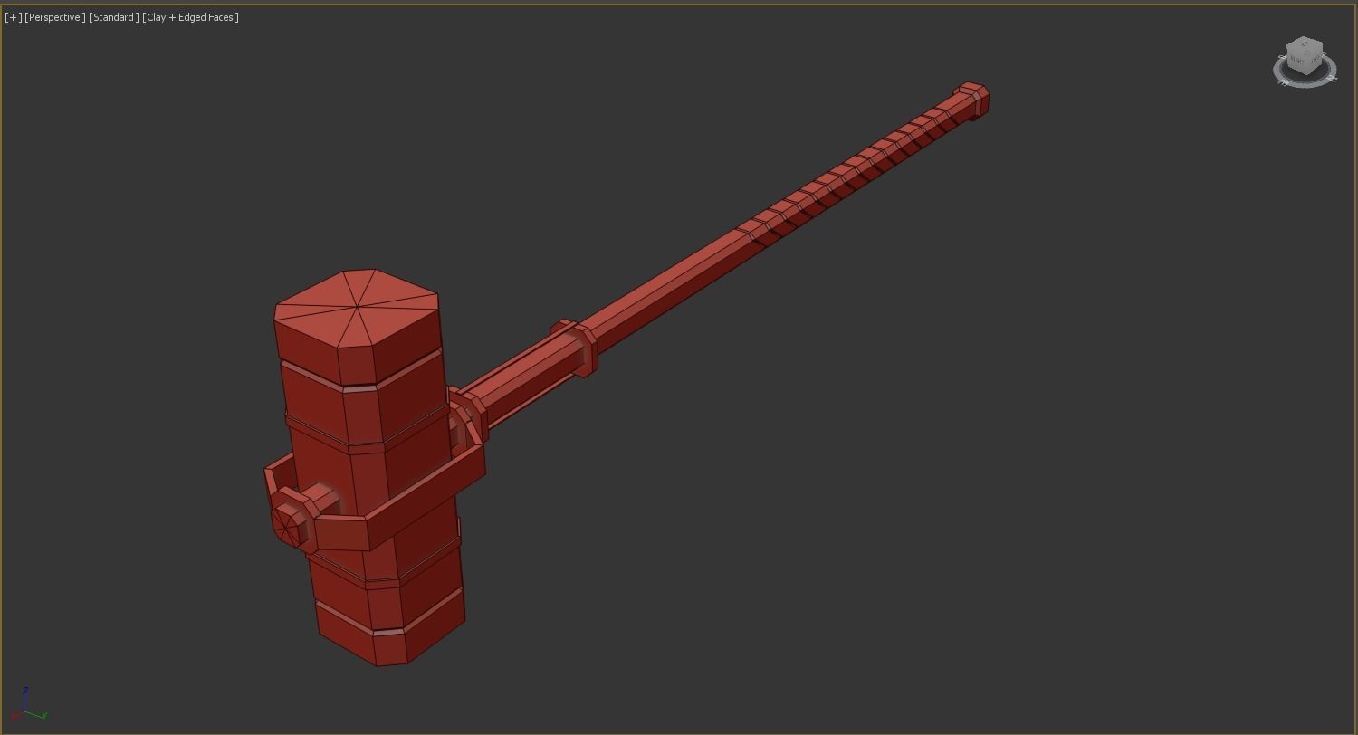 Hammer metal Low-poly 3D model_9