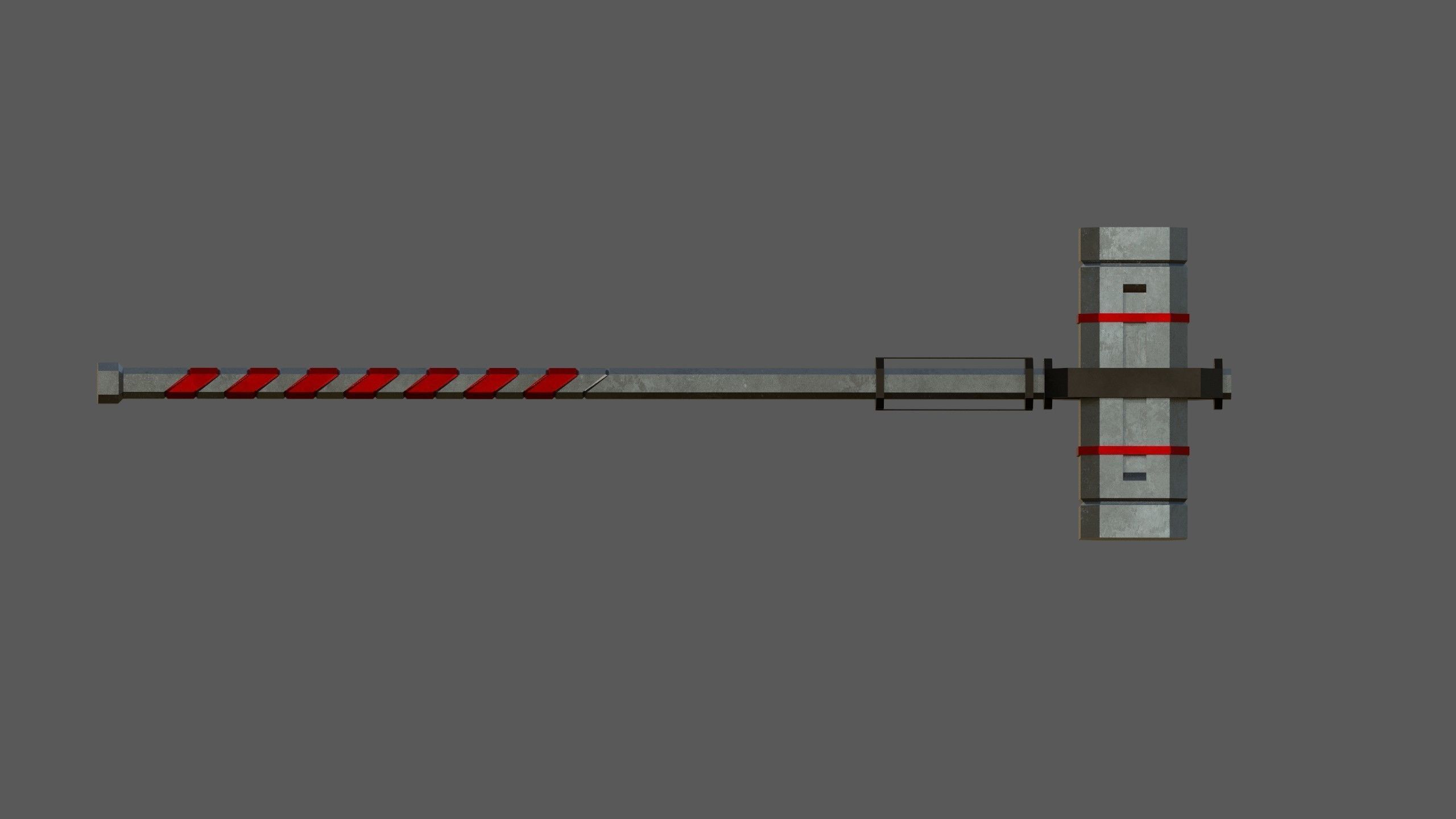 Hammer metal Low-poly 3D model_6