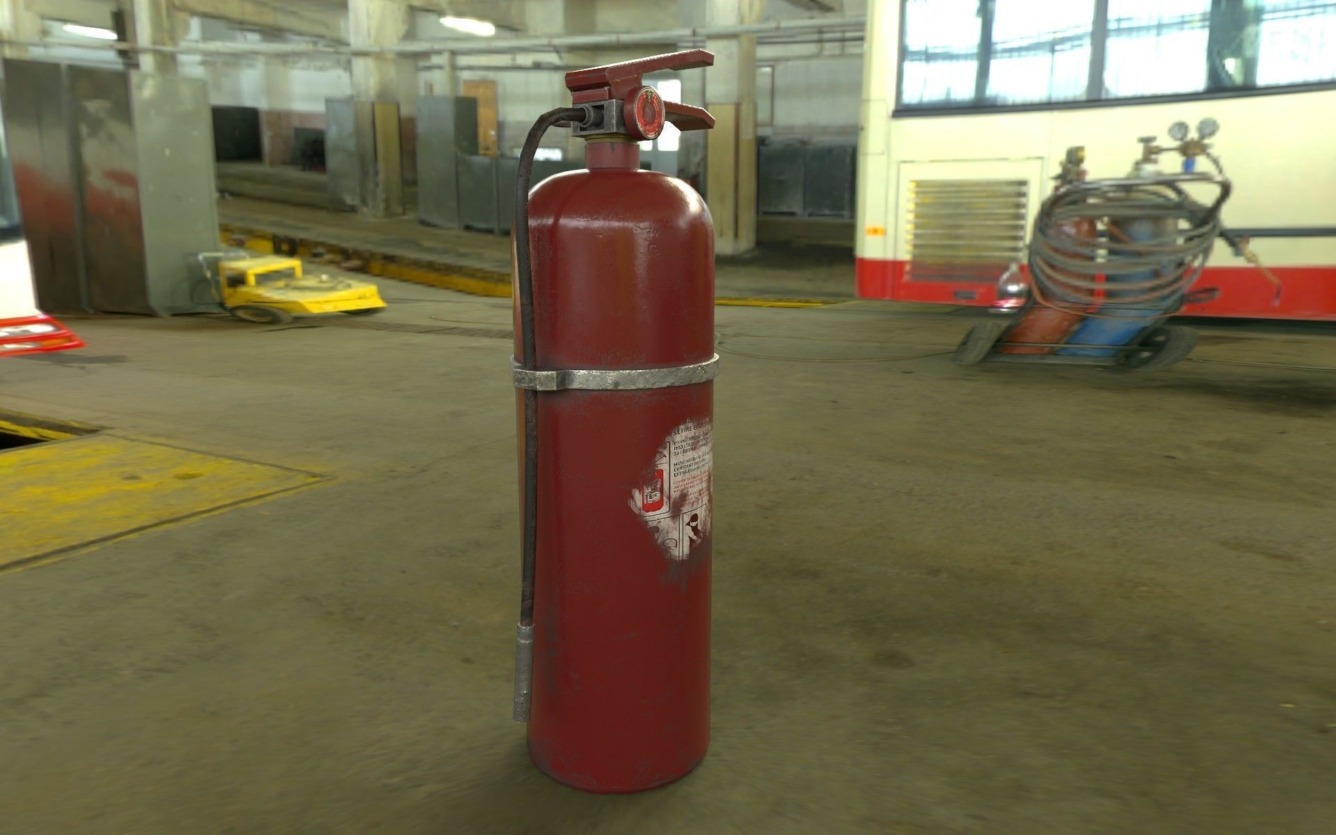 Low Poly Fire Extinguisher Low-poly 3D model_1