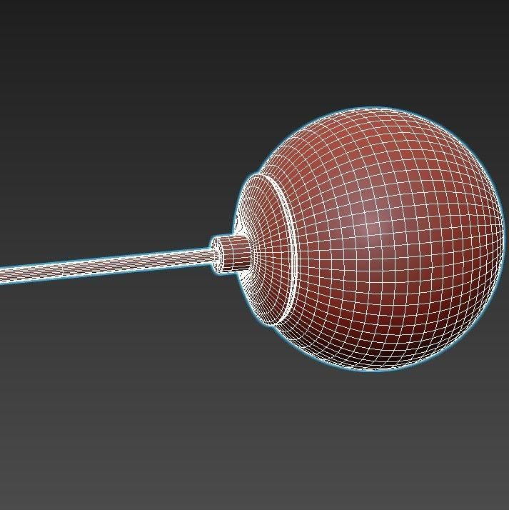 fliar pendant light with three balls hanging from it 3D model_5