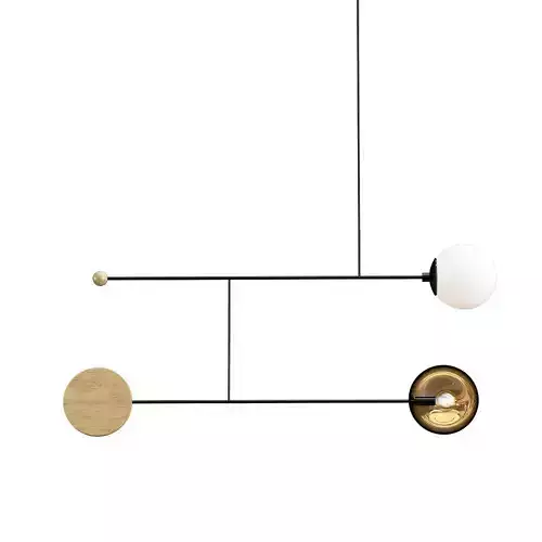 fliar pendant light with three balls hanging from it