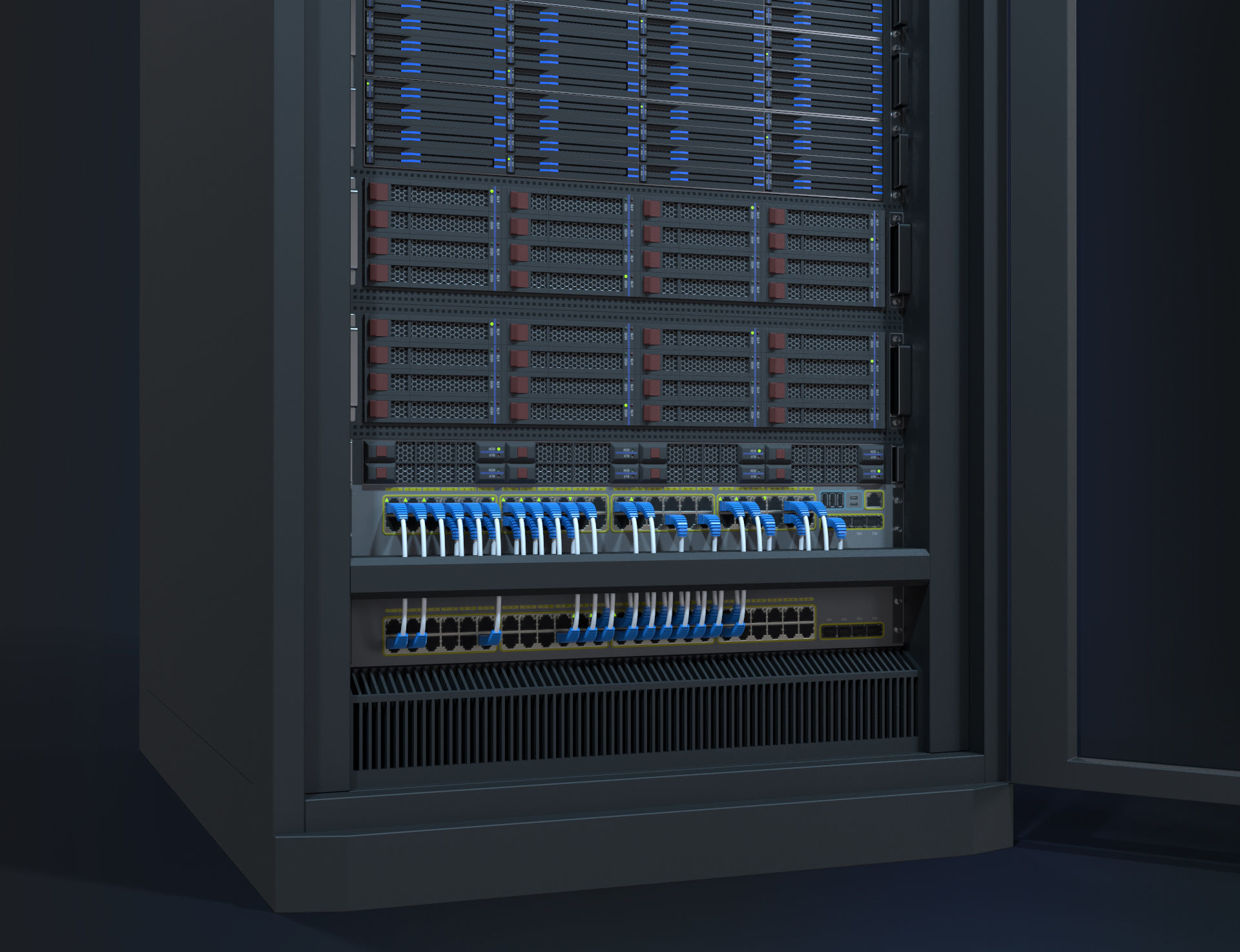 3D model Modular Server Rack VR / AR / lowpoly CGTrader