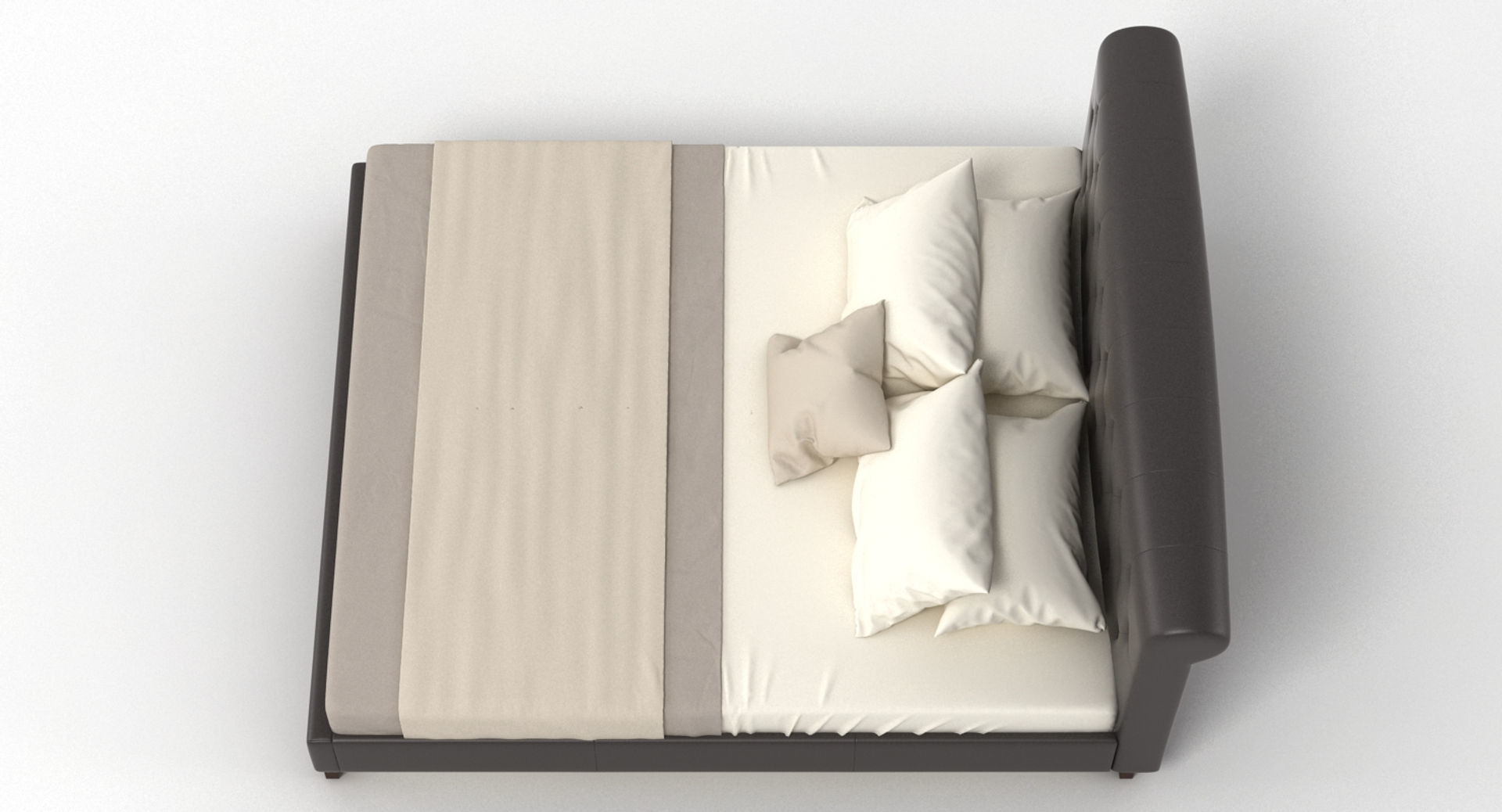 Bed 7 with upholstered headboard 3D model_5