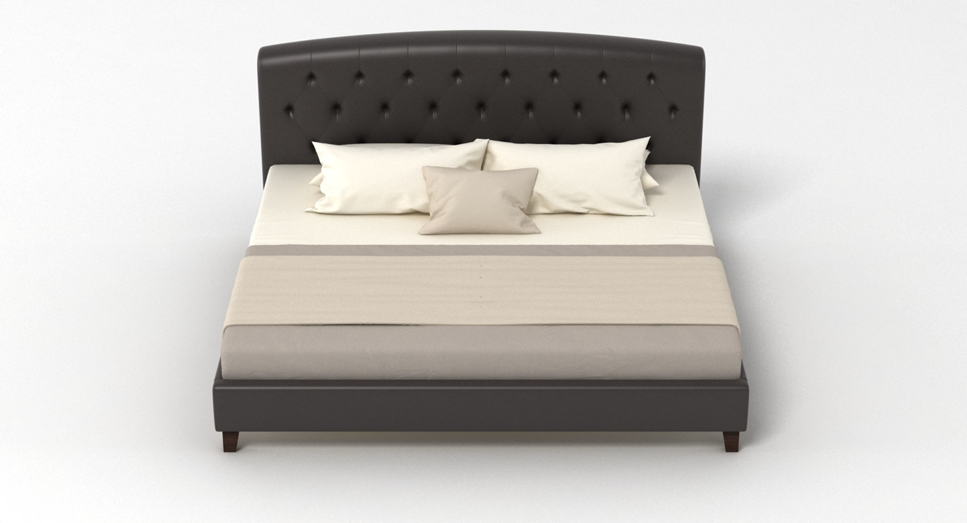 Bed 7 with upholstered headboard 3D model_2
