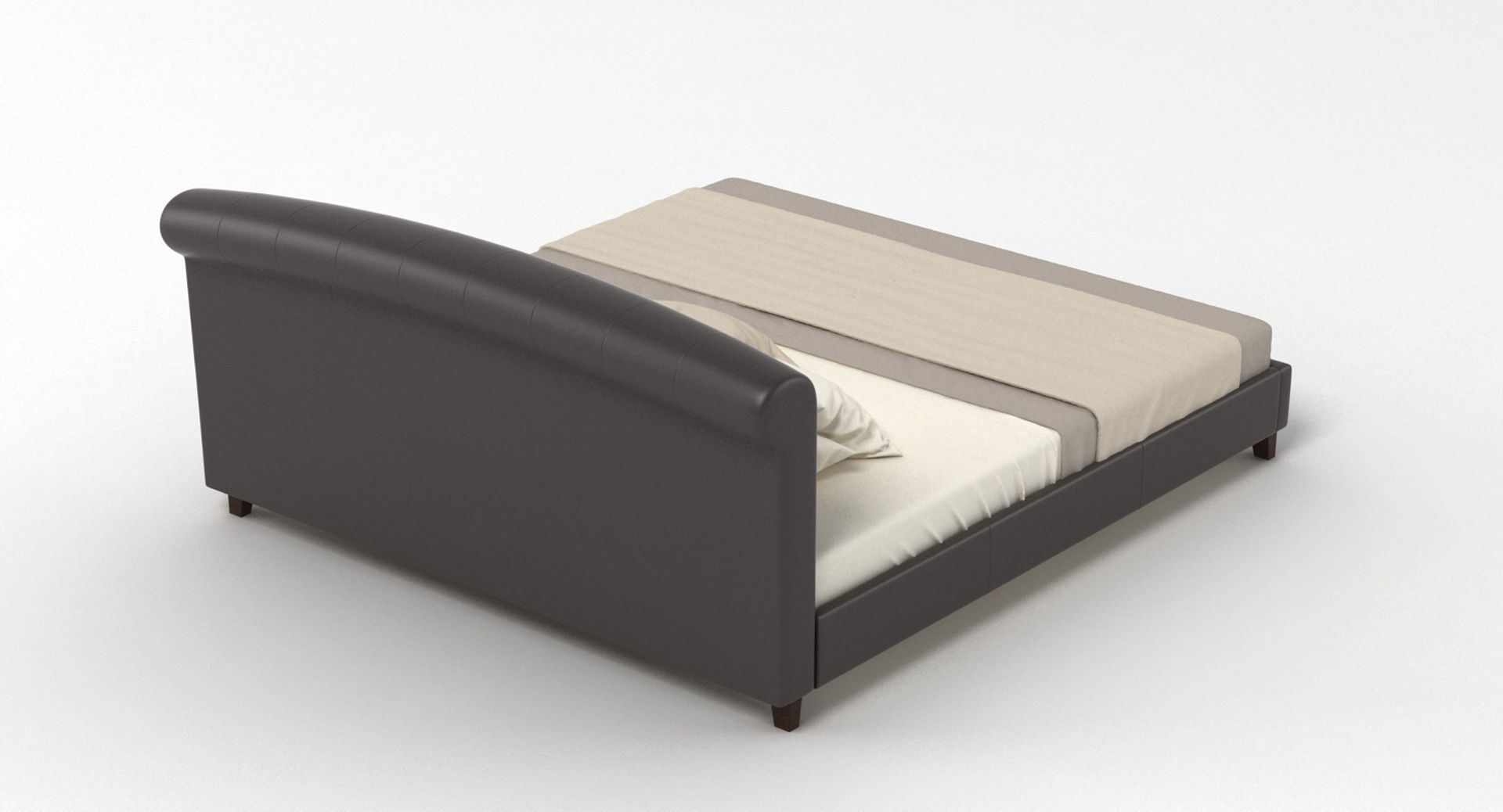 Bed 7 with upholstered headboard 3D model_4