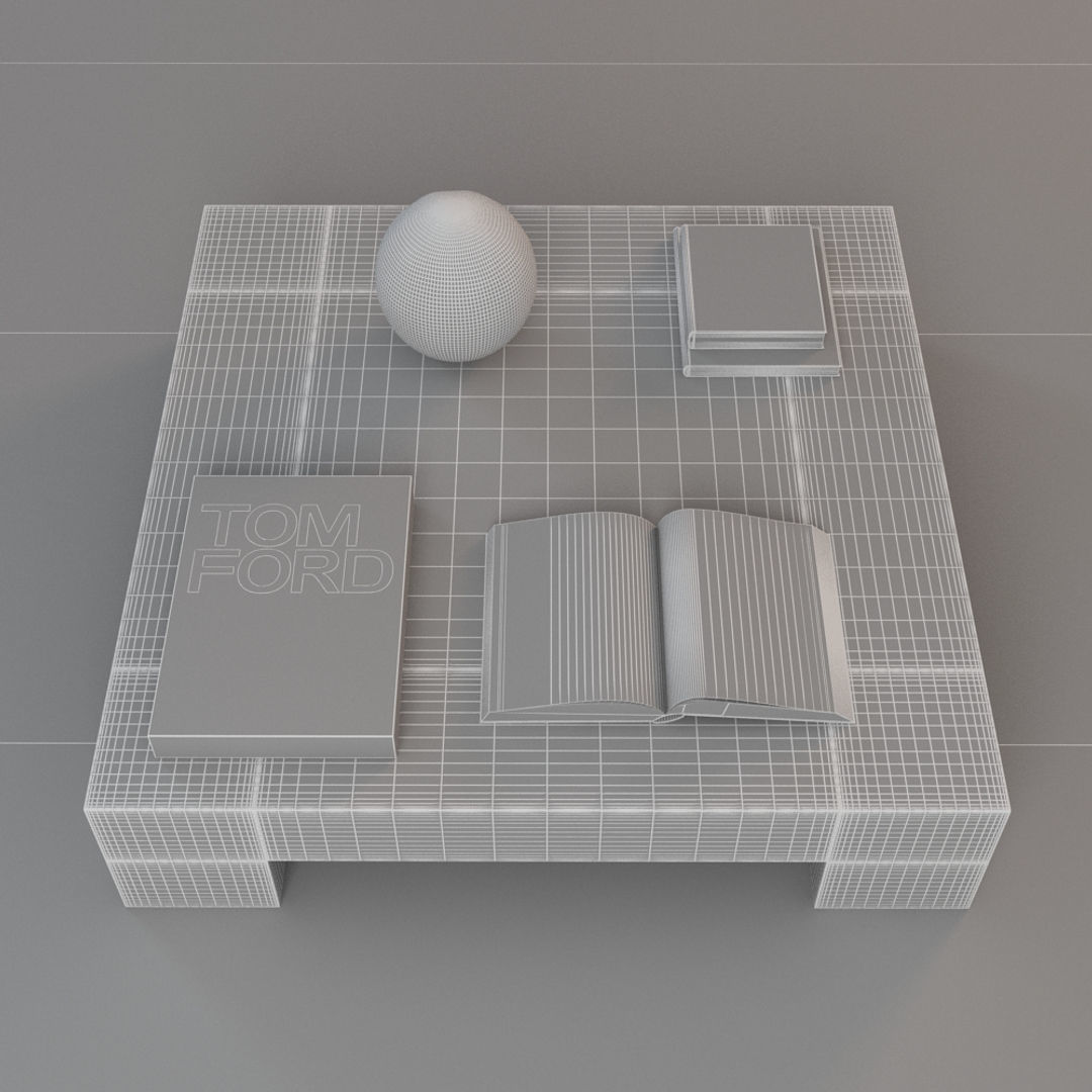 Couch Table and Decor 3D model_7