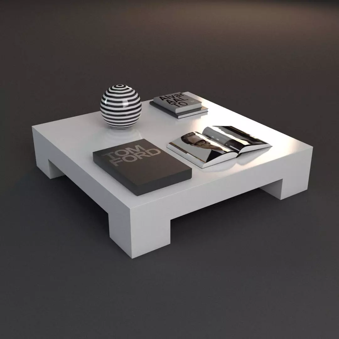 Couch Table and Decor 3D model_0