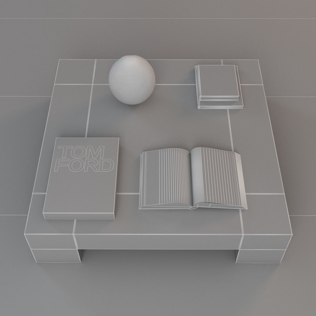 Couch Table and Decor 3D model_6
